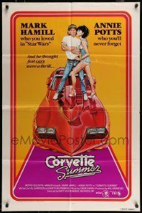 6t193 CORVETTE SUMMER int'l 1sh '78 art of Mark Hamill & sexy Annie Potts on custom Corvette!