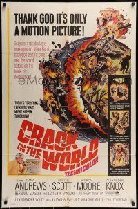 6t197 CRACK IN THE WORLD 1sh '65 atom bomb explodes, thank God it's only a motion picture!