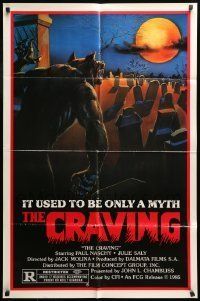 6t199 CRAVING 1sh '85 it used to be only a myth, cool art of werewolf in graveyard!