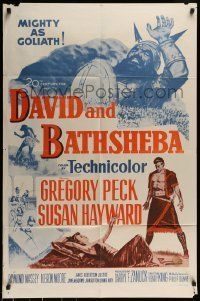 6t214 DAVID & BATHSHEBA 1sh R60s Biblical Gregory Peck broke God's commandment for Susan Hayward!