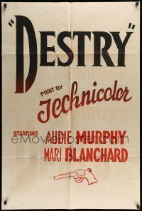 6t232 DESTRY 1sh '50s Audie Murphy, cool artwork of gun for local theater!