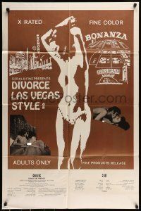 6t246 DIVORCE LAS VEGAS STYLE 1sh '70 great images with nudity & Las Vegas casino gambling!