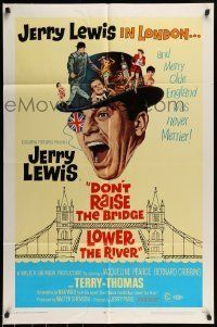 6t249 DON'T RAISE THE BRIDGE, LOWER THE RIVER 1sh '68 wacky art of Jerry Lewis in London!