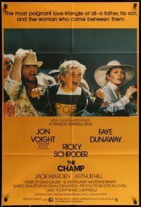 6t167 CHAMP English 1sh '79 different image of Jon Voight with Ricky Schroder, Faye Dunaway!
