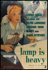 6t284 FEMININE TOUCH English 1sh '56 A Lamp Is Heavy, art of pretty English nurse Belinda Lee!