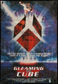 6t343 GLEAMING THE CUBE English 1sh '89 Christian Slater, Tony Hawk, wild different design!