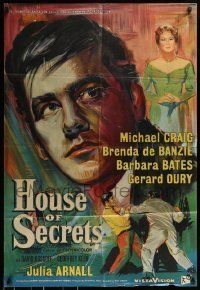 6t415 HOUSE OF SECRETS English 1sh '56 artwork of Michael Craig, directed by Guy Green!