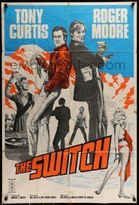 6t854 SWITCH English 1sh '75 art of Tony Curtis & Roger Moore by Renato Casaro, from Persuaders!