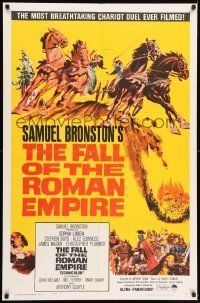 6t276 FALL OF THE ROMAN EMPIRE 1sh '64 Anthony Mann, Sophia Loren, cool chariot race art!