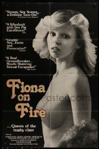 6t290 FIONA ON FIRE 1sh '78 sexy topless Amber Hunt is Queen of the trashy class!