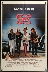 6t306 FOXES 1sh '80 Jodie Foster, Cherie Currie, Marilyn Kagen & Kandice Stroh arm-in-arm!