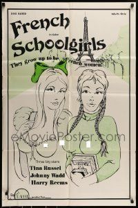 6t316 FRENCH SCHOOLGIRLS 25x38 1sh '76 Tina Russell, they grow up to be... French women!