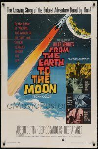 6t321 FROM THE EARTH TO THE MOON 1sh '58 Jules Verne's boldest adventure dared by man!