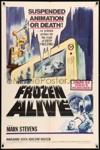 6t322 FROZEN ALIVE 1sh '66 cool German sci-fi/horror, suspended animation or death!