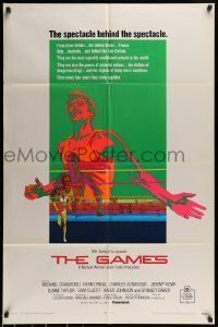 6t329 GAMES 1sh '70 Michael Crawford, Ryan O'Neal, Michael Winner, cool Olympic sports art!