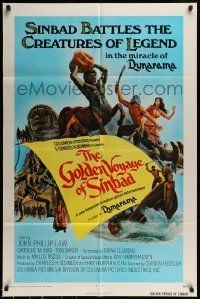 6t351 GOLDEN VOYAGE OF SINBAD int'l 1sh '74 Ray Harryhausen, cool fantasy art by Mort Kunstler!