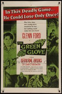 6t357 GREEN GLOVE 1sh '52 every man is Glenn Ford's enemy & every woman is a trap, cool art!