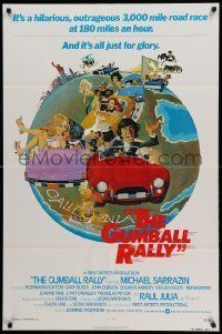 6t365 GUMBALL RALLY int'l 1sh '76 Michael Sarrazin, cool art of car racing around the world!
