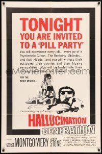6t371 HALLUCINATION GENERATION 1sh '67 Beatniks, Sickniks & Acid-Heads are bizarre, weird & wild!