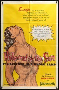 6t392 HIDEOUT IN THE SUN 1sh '60 Doris Wishman classic, it happened in a nudist camp!