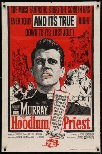 6t400 HOODLUM PRIEST 1sh '61 religious Don Murray saves thieves & killers, and it's true!