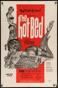 6t408 HOT BED 25x38 1sh '65 really sexy artwork, that kind of love, sex to the big beat!