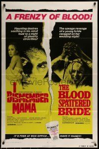 6t425 I DISMEMBER MAMA/BLOOD SPATTERED BRIDE 1sh '74 frenzy of blood, haunting desires & revenge!