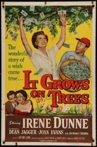 6t443 IT GROWS ON TREES 1sh '52 Irene Dunne, Dean Jagger, wild picking-money-off-tree image!