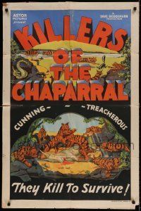 6t470 KILLERS OF THE CHAPARRAL 1sh '30s Jack Savage art, cunning & treacherous, kill to survive!