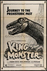 6t473 KING MONSTER 1sh '76 Robert White, Basil Bradbury, artwork of dinosaur monster!