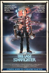 6t488 LAST STARFIGHTER advance 1sh '84 Lance Guest, Robert Preston, great sci-fi art by C.D. de Mar