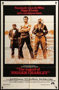 6t497 LEGEND OF NIGGER CHARLEY 1sh '72 slave to outlaw Fred Williamson ain't running no more!