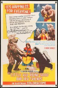 6t511 LITTLE RED RIDING HOOD & HER FRIENDS 1sh '64 see Wolf & Stinky the Skunk in haunted forest!