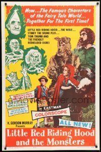 6t512 LITTLE RED RIDING HOOD & THE MONSTERS 1sh '64 really wacky, sure to scare little kids!