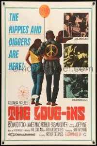 6t528 LOVE-INS 1sh '67 Richard Todd, James MacArthur, hippies & diggers, sex & drugs, white style!