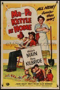 6t533 MA & PA KETTLE AT HOME 1sh '54 great wacky image of Marjorie Main & Percy Kilbride!