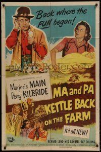 6t534 MA & PA KETTLE BACK ON THE FARM 1sh '51 Marjorie Main & Percy Kilbride find uranium!