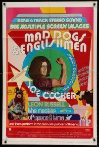 6t538 MAD DOGS & ENGLISHMEN 1sh '71 Joe Cocker, rock 'n' roll, cool poster design!