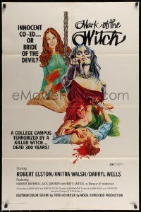 6t560 MARK OF THE WITCH 1sh '70 innocent co-ed, or bride of the Devil, she's been dead 300 years!