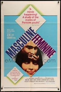 6t566 MASCULINE-FEMININE 1sh '66 Jean-Luc Godard's Masculin, Feminin