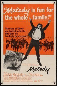 6t576 MELODY 1sh '71 Mark Lester & Jack Wild, how old is old enough for your first love!