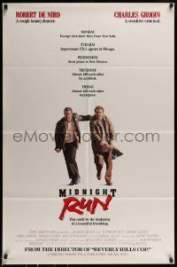 6t583 MIDNIGHT RUN advance 1sh '88 Robert De Niro with Charles Grodin who stole $15 million!