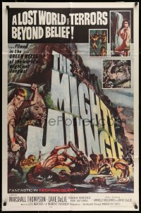 6t584 MIGHTY JUNGLE 1sh '64 Marshall Thompson, a lost world of terrors beyond belief!