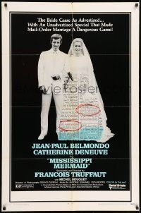 6t588 MISSISSIPPI MERMAID 1sh '70 Francois Truffaut's La Sirene du Mississippi, Belmondo!