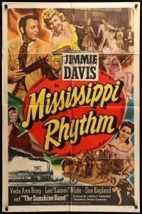 6t589 MISSISSIPPI RHYTHM 1sh '49 Louisiana Governor Jimmie Davis, cool musical images!