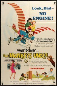 6t597 MONKEY'S UNCLE 1sh '65 Walt Disney, Annette Funnicello flying with ape!