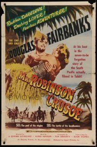 6t610 MR. ROBINSON CRUSOE 1sh R53 dashing Douglas Fairbanks & sexy island babe!
