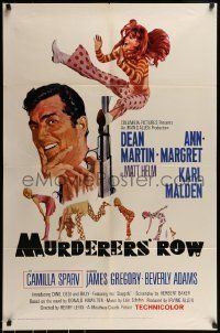 6t614 MURDERERS' ROW 1sh '66 art of spy Dean Martin as Matt Helm & sexy Ann-Margret by McGinnis!