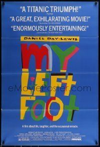 6t617 MY LEFT FOOT 1sh '89 Daniel Day-Lewis, life, laughter, and the occasional miracle!