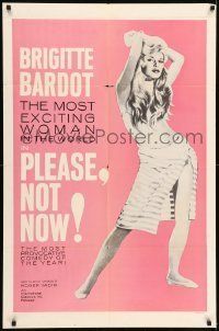 6t658 ONLY FOR LOVE 1sh '63 Roger Vadim's La Bride sur le cou, Brigitte Bardot on pink background!